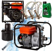 Benzin Motorpumpe 7PS Gartenpumpe Teichpumpe Wasserpumpe Kreiselpumpe 2" +0,6LÖl