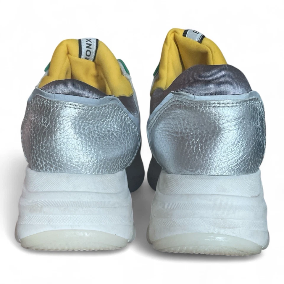 Bronx Baisley 低帮运动鞋 白色、黄色、银色皮革 女式 EU 40/ US 9 — 第 4/4 张图片