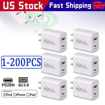 #ad For iPhone 14 13 12 11 20W Fast Charger Block USB Type C Wall Power Adapter Lot $811.63