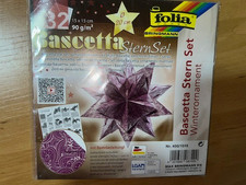 Einen Folia Bascetta-Stern Set  15x15cm 32 Blatt DM 20cm - 5 Motive + 3 x Faltbl