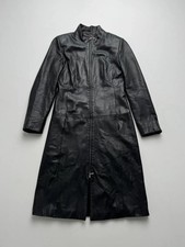 Vintage Long Leather Jacket On Zipper Women's Size M