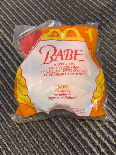 Juguete de peluche McDonald’s Babe 1995 nuevo sellado 2 bebés 1 ratón - Imagen 3 de 4