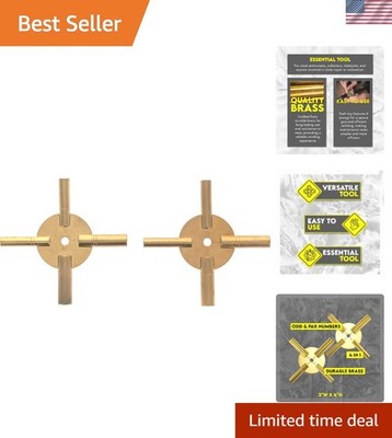 Waterproof 4 Prong Brass Clock Key - Perfect for Clock Repair Enthusiasts