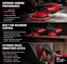 Milwaukee M12FROS50 12V 6" Random Orbital Sander Bare Tool Battery Not Included