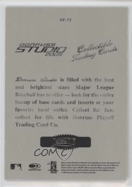 2005 Donruss Studio Portraits Studio Sepia /35 Barry Zito #SP-75 - Image 2 of 2