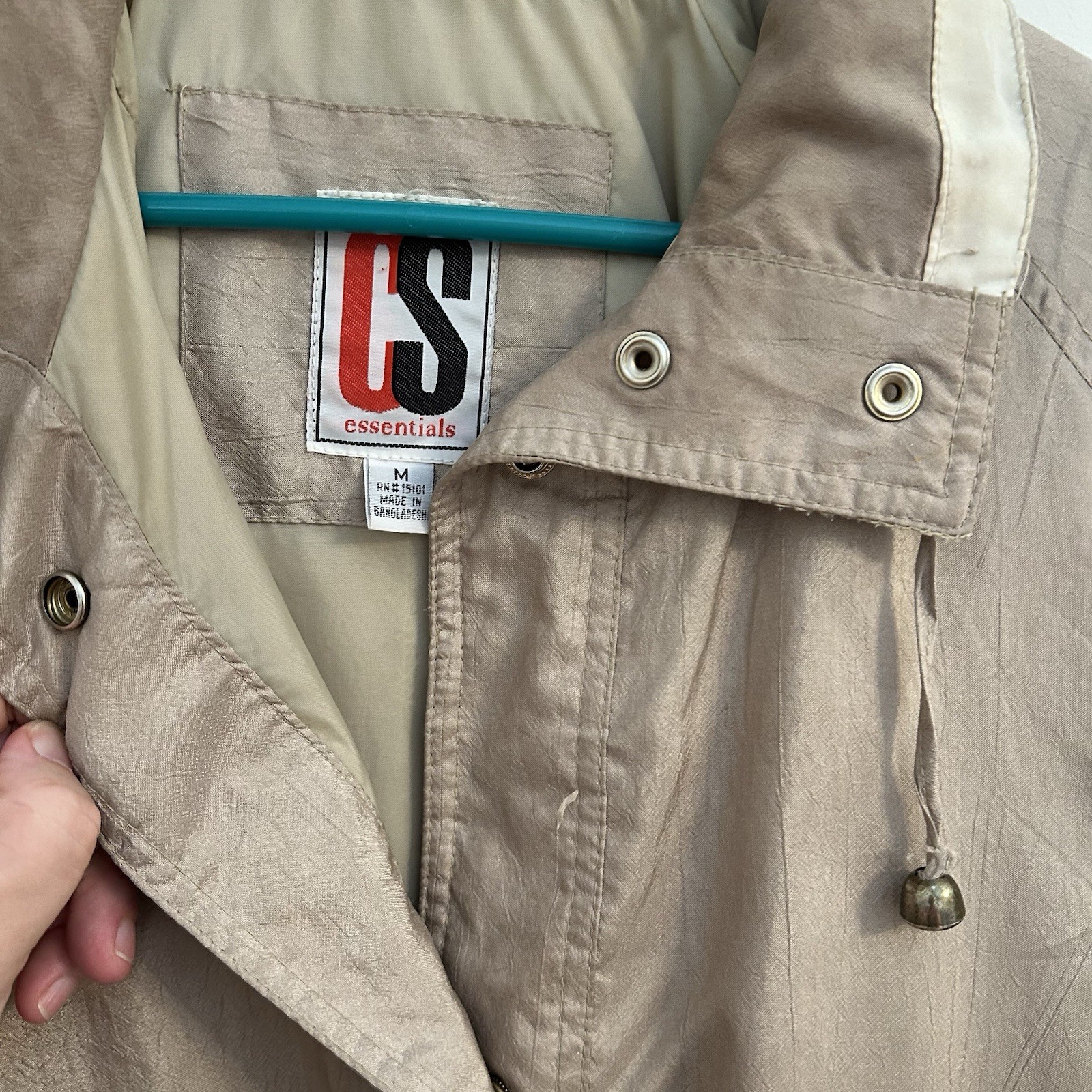 Vintage CS Essentials Long Jacket Tan Women’s Medium Snap Closure thumbnail 5