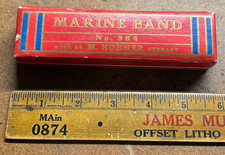 Vintage M. Hohner Germany 364 MARINE BAND "G" key HARMONICA Box