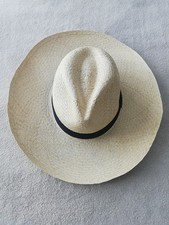 GENUINE ECUADOR HAT "PANAMA HAT" 100 TOQUILLA STRAW LARGE 60Cm CLASSIC BEIGE