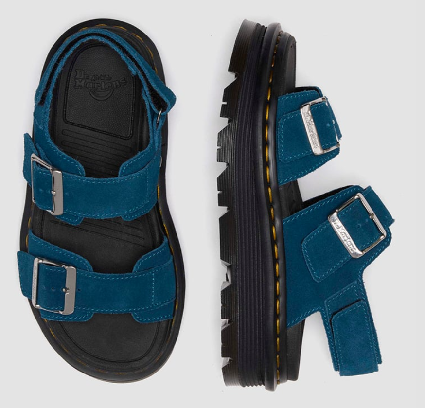 まめ Dr. Martens 42689400 EHSUEDE_ZEBZAG_SANDAL_NEPTUNE BLUE 2025