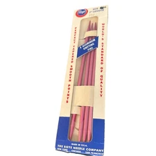 VTG BOYE Aluminum Knitting Pins 4 Needles Double Point size 6 Length 7" New Pink