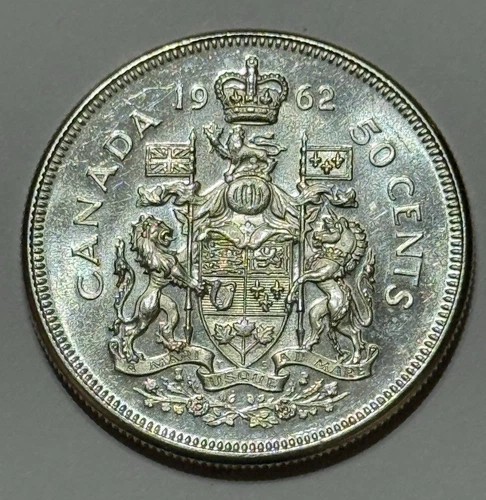1962 Canada SILVER Half Dollar Fifty Cents 50¢ ~ PROOF LIKE ~ UNC