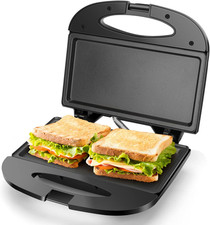 Sandwichera con Superficie Antiadherente de Rejilla Profunda para Huevo, Jamón, Filetes Compacto El