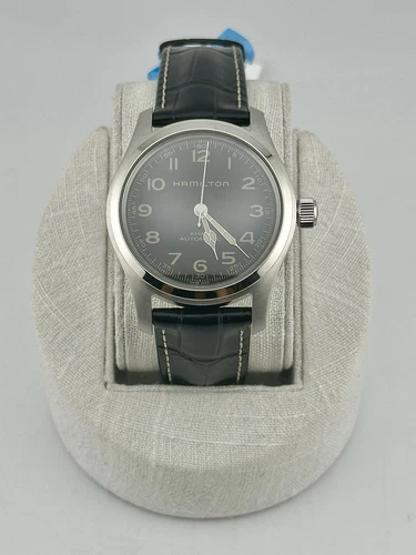 Hamilton Khaki Field Murph Auto Black Leather Watch H70605731 Brand New In Box