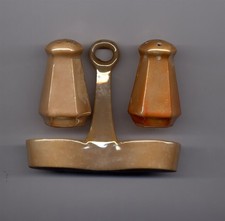 Vintage Salt and Pepper Shaker Set and Holder Ceramic Japan Fall Color