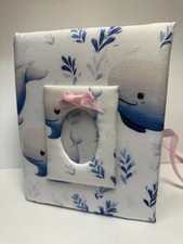Beluga Whale Photo Album - Handmade- Cotton Fabric - Holds 100 4x6 Photos