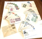 Canada Singles & Blocks First Day Covers, Lot Of 47 Different 1963-1955