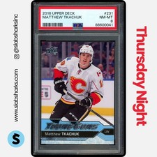 2016 UPPER DECK #231 MATTHEW TKACHUK YOUNG GUNS RC ROOKIE PSA 8