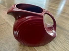 Fiesta Fiestaware Large Cinnabar Burgundy Pottery Disc Pitcher 7" 67 oz Seconds
