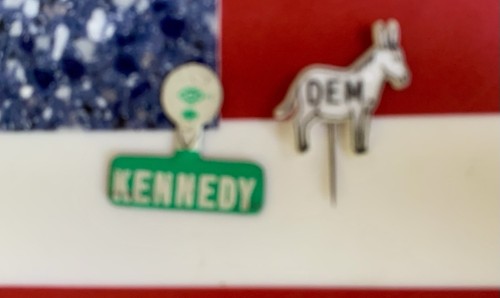 1960 John Kennedy Official Political Campaign Button Donkey Pin Lot