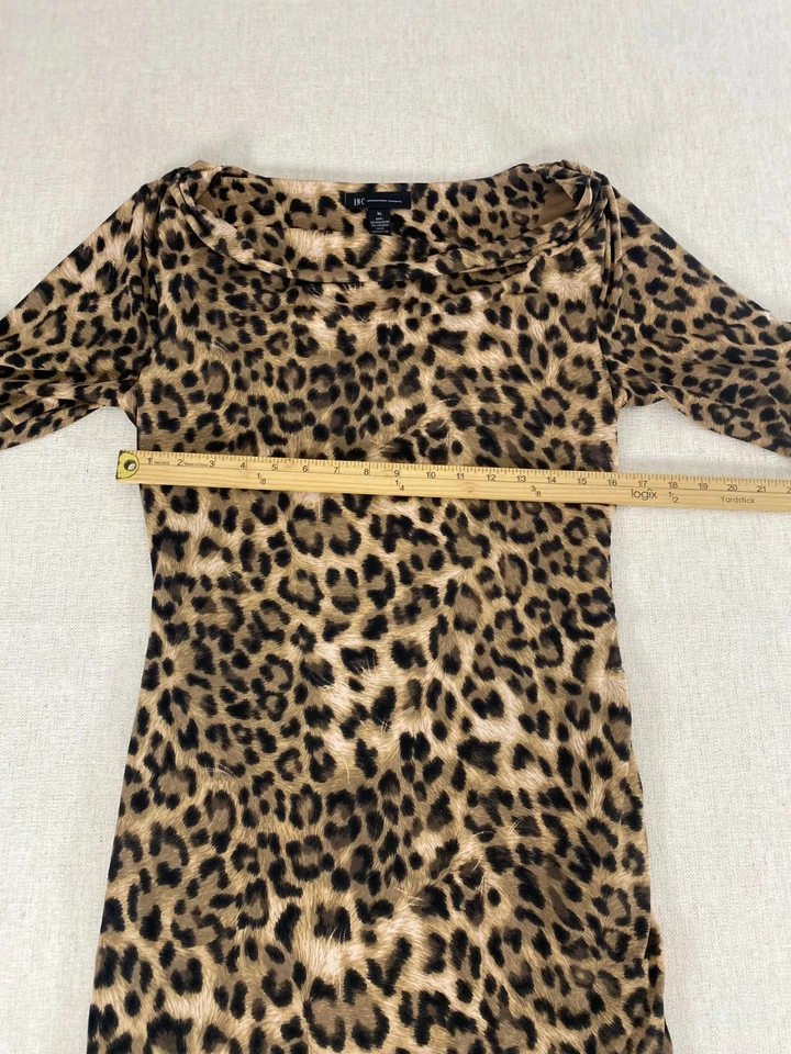 Mini Vestido INC International Concepts para Mujer XL Negro Marrón Forrado con Estampado Animal Foto 3 de 4