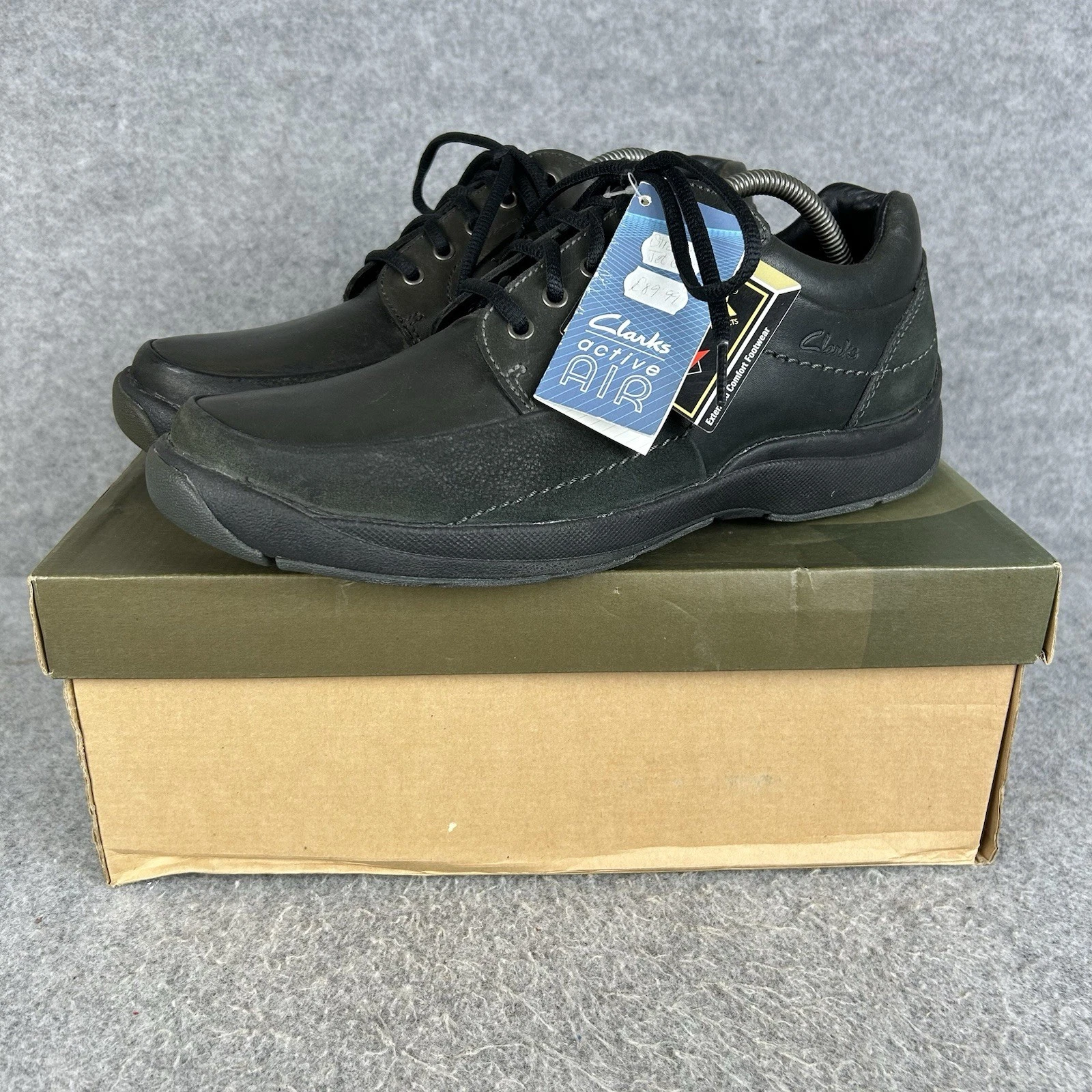 Scarpe Clarks Stream Jet GTX uomo UK 9 5 G EU 44 nere Goretex casual da passeggio NUOVE