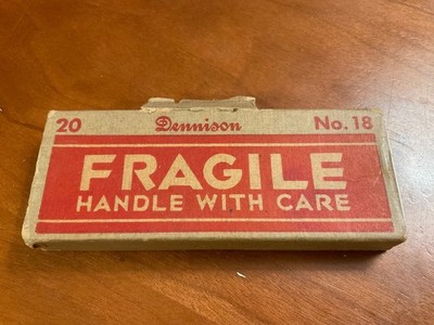 VTG DENNISON ''FRAGILE'' LABELS HANDLE WITH CARE