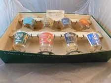 Full 8 glass set  1959 Libbey Cities of the World Footed Cocktail Glass