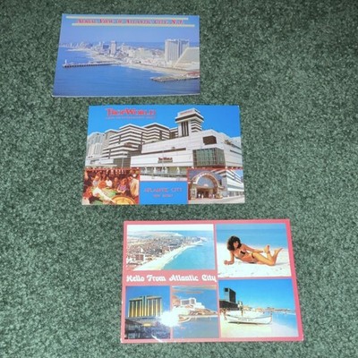 TropWorld John Hinde Atlantic City Casino Beach Postcard Lot 1980s 3pcs