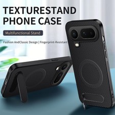 For Honor Magic8 Pro Air, Luxury Carbon Fiber Pattern Case Stand Magnetic Cover