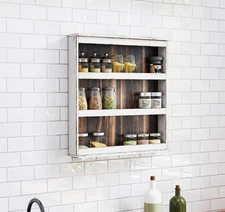 Spice Rack Wall Mount, 3 Tier Hanging Wall Spice Organizer Rack Rustic Burnt,...