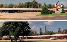Vintage Raine Motel Valentine Nebraska Postcard AAA Sign U.S. 20