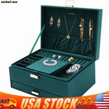 3 Layers Jewelry Box Organizer Large Capacity Ring Earring Necklace Storage New