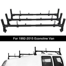 Fit For Ford Econoline Van 3 Bar 1992-2015 Ladder Roof Racks Steel Black Rack