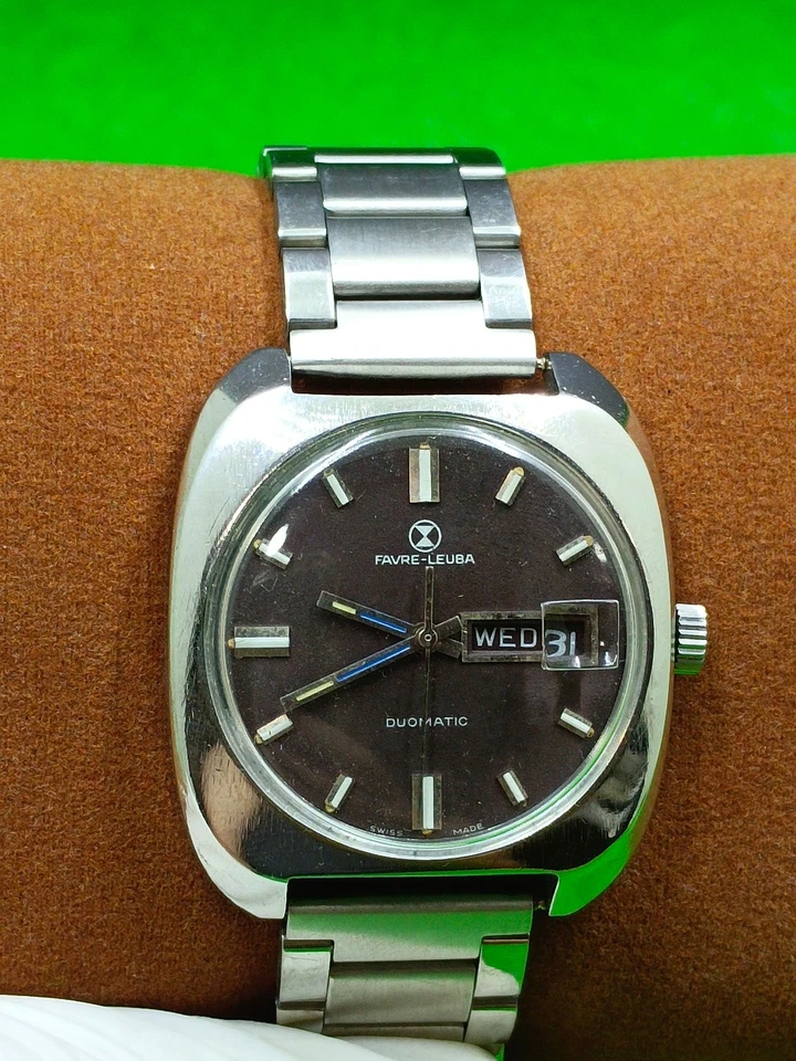 vintage Favre Leuba Daymatic watch Automat Day / Date Indicator - Image 3 of 4