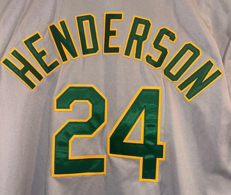 Rickey Henderson A’s #24 Majestic 1989 WS Authentic Jersey Gray 52 NWOT - Image 3 of 4