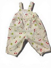 Vintage Oshkosh Baby Bgosh Vestbak Overalls Size 6-9 Months Apple Cherry Daisy