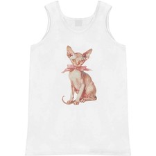 ' Sphynx Kitten with Bow' Adult Vest / Tank Top AV049473 