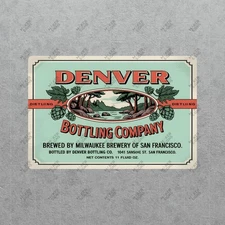Vintage Denver Bottling Co Beer Metal Sign Retro Brewery Label Decor #221463