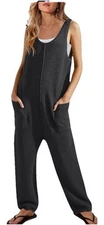 Anrabess Knit Sweater Romper Black One Piece Swim Cover W/ Pockets Women’s Sz M