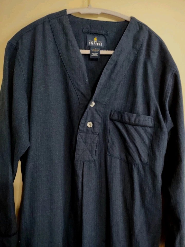 Stafford Ropa de Dormir Para Hombre Talla S Camisón 100% Algodón Pijama Vestido Bolsillo  Foto 3 de 4