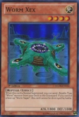 Yugioh - Worm Xex - 1st Edition - Super Rare NM - Free Holographic