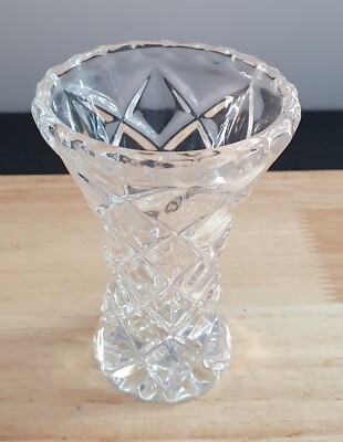 Vase Sablier Vintage En Cristal - Décor Transparent - Occasion