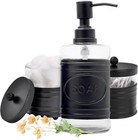 Autumn Alley Glass & Black Farmhouse Bathroom Accessories Set- 3 pieces