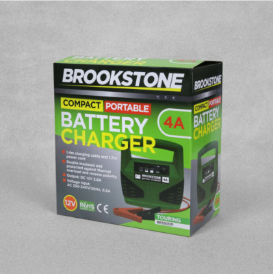 Brookstone 4A kompaktes tragbares Batterieladegerät Auto Starthilfe - Neu