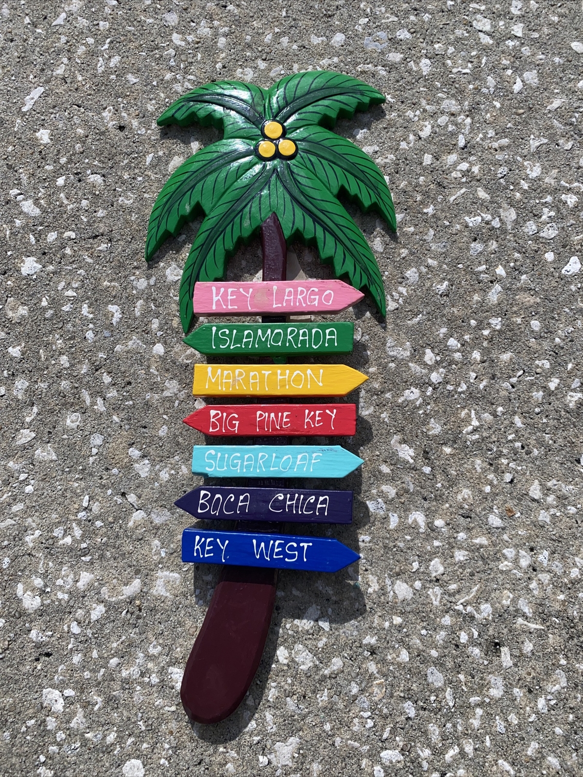 KEY WEST DIRECTIONAL SIGN HAND CARVED WOOD SIGN WALL ART HOME TIKI
