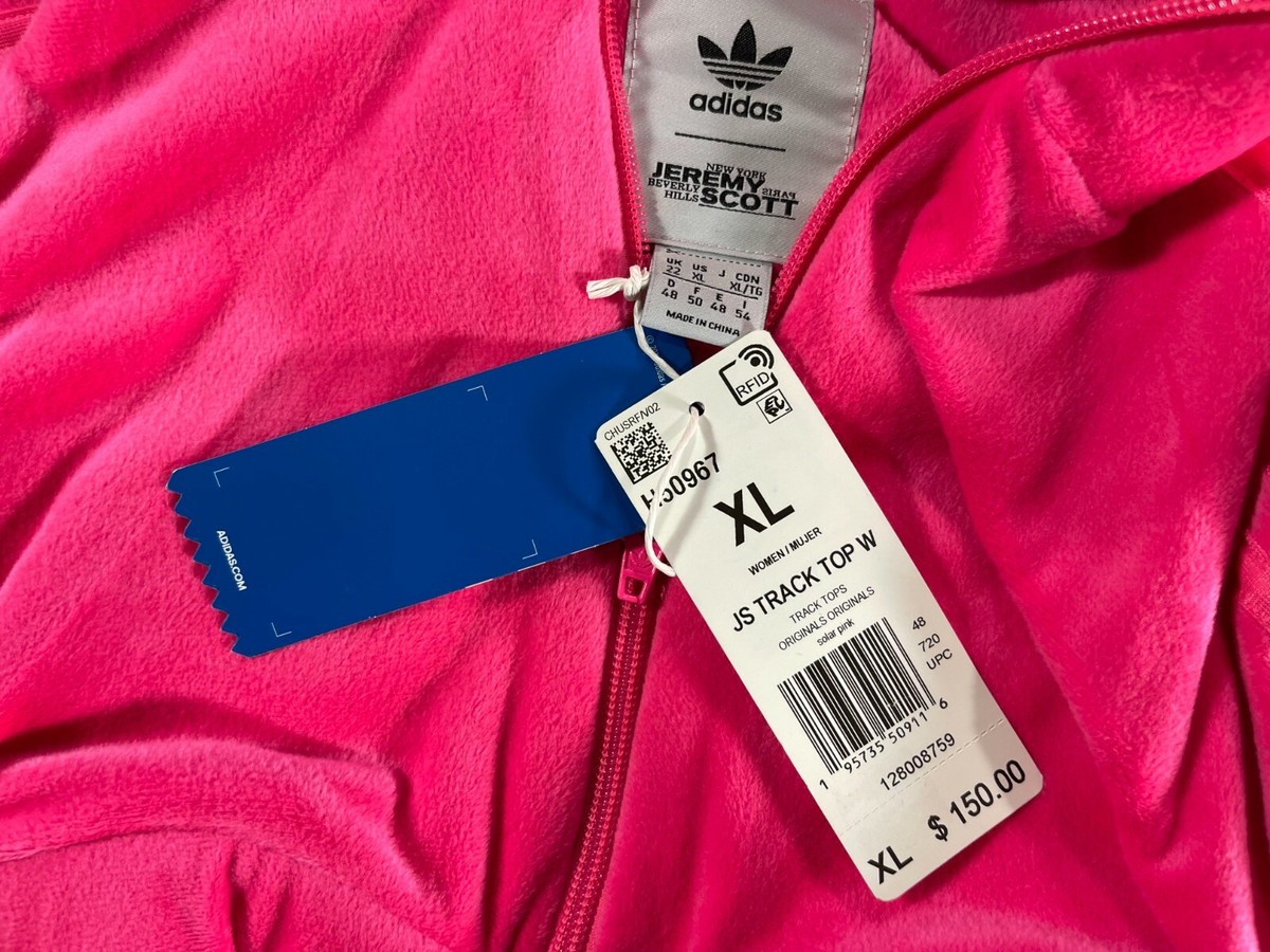 Jeremy Scott adidas JS Track Crop Top Jacket Velour H50967 SOLAR