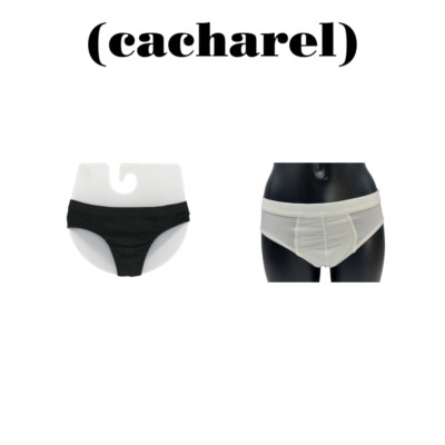 High briefs, men, (fibers), black-white R102 Cacharel Homme