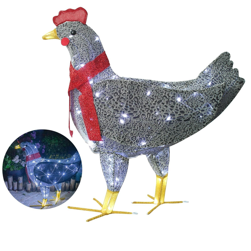 Light up Chicken Christmas Decorations Outdoor Lighted Chicken Indoor