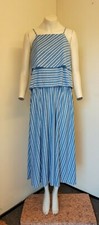Gorgeous Pale Blue & White Striped Sleeveless Dress by Next - Size 20 - BNWOT!