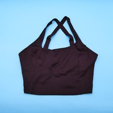 Victoria's Secret Sports Bra Medium Plum Wireless Logo Athletic Fitness Gym VS